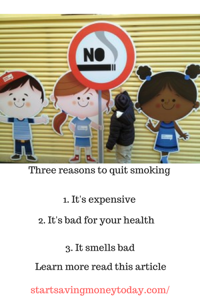 cartoon of children standing by a quit smoking 