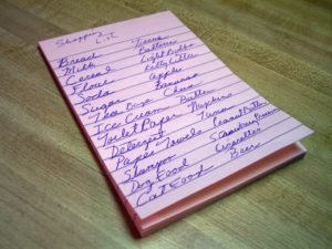 using a shopping list is part of your weekly meal planning 