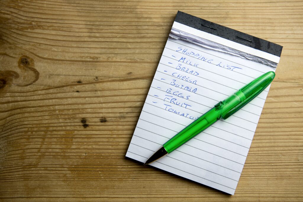 how to make a shopping list and save money